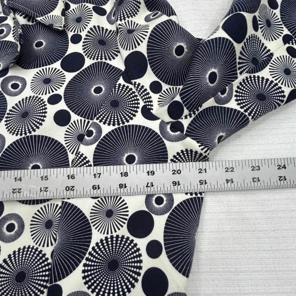 Peck & Peck Weekend Jacket Womens Large Geometric Print Black White Mod‎ Retro